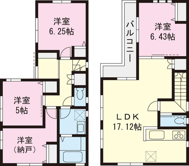 Floor plan. 42,958,000 yen, 3LDK+S, Land area 74.93 sq m , Building area 89.5 sq m