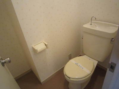 Toilet. It is a photograph of the same type of room.