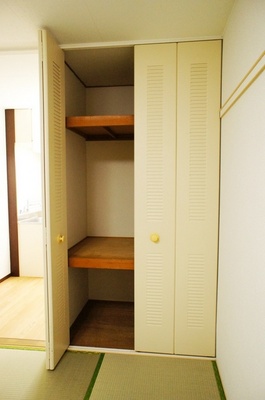 Receipt. It is a three-stage storage space that is up to the height of the ceiling. 
