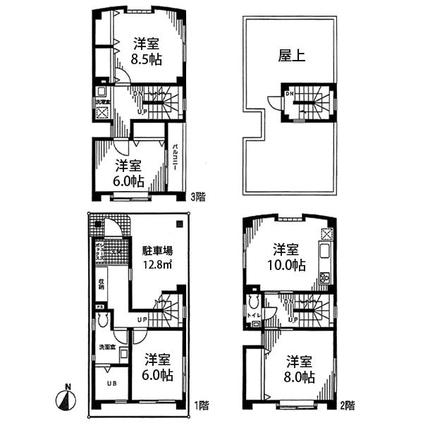 Floor plan. 42,800,000 yen, 4LDK, Land area 50.15 sq m , Building area 102.55 sq m all room 6 quires more, It is a dwelling to live freely. 