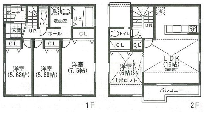 Floor plan. (D section), Price 38,800,000 yen, 4LDK, Land area 98.14 sq m , Building area 94.56 sq m