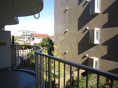 View. Green courtyard in the lower