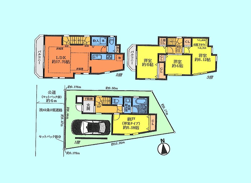 Floor plan. 42,800,000 yen, 4LDK, Land area 60.16 sq m , Building area 106.97 sq m