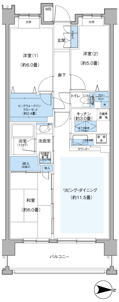 Floor: 3LDK + BW, the occupied area: 72 sq m, Price: 36,880,000 yen, now on sale
