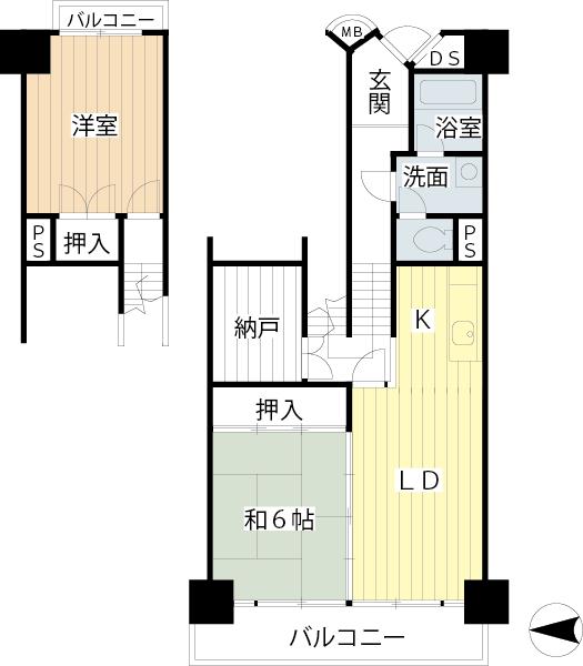 Floor plan. 2LDK + S (storeroom), Price 21,800,000 yen, Occupied area 61.09 sq m , Balcony area 6 sq m 2013 December renovation completed.