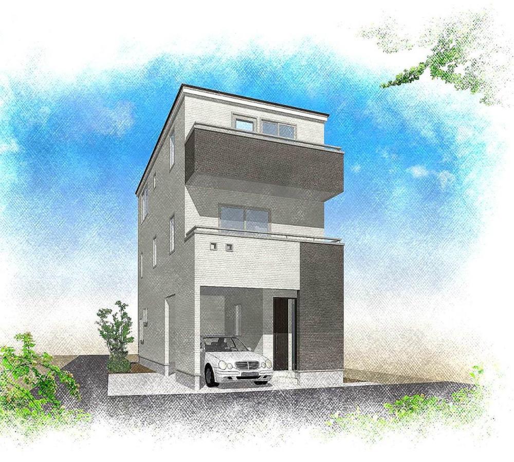 Building plan example (Perth ・ appearance). 3-storey building plan