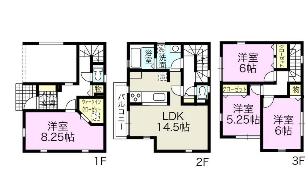 Floor plan. (Building 2), Price 42,800,000 yen, 4LDK+S, Land area 70.04 sq m , Building area 113.44 sq m