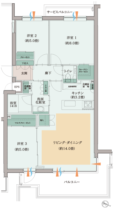 Floor: 3LDK, occupied area: 77.41 sq m, Price: TBD