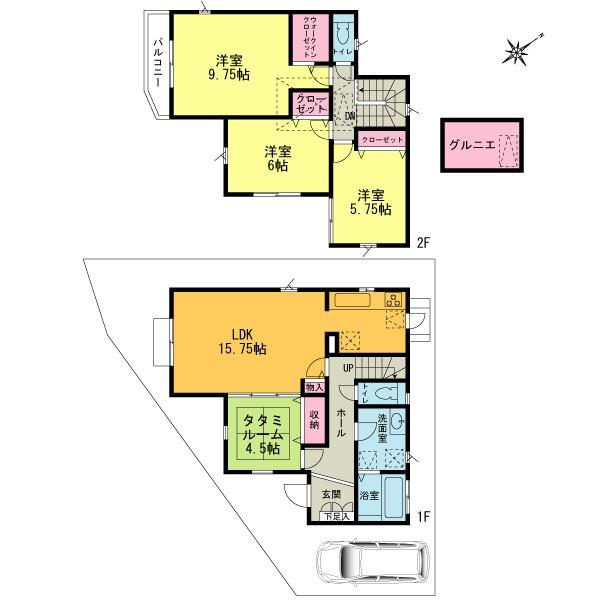 Floor plan. 45,800,000 yen, 4LDK, Land area 107.78 sq m , Building area 101.43 sq m