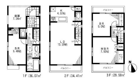 Floor plan. (9 Building), Price 42,800,000 yen, 3LDK, Land area 60.85 sq m , Building area 99.98 sq m