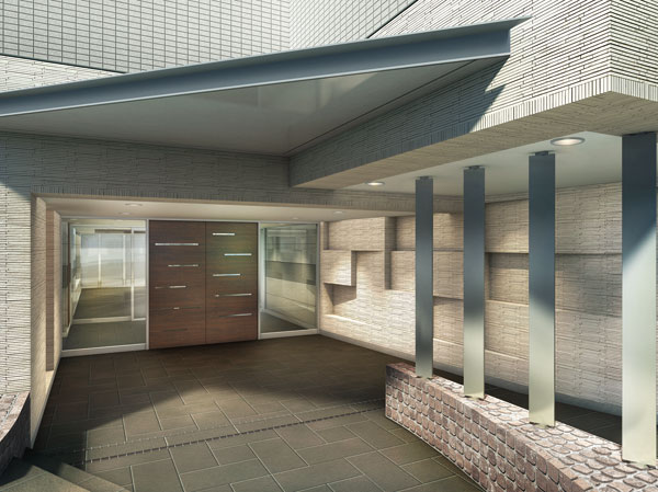 Buildings and facilities. 99 and the family, Entrance to welcome every day the important guest. Stylish, It was tailored to those full of pride of. Subjected to design border tile to the exterior, To artistic impression. (Entrance approach Rendering)