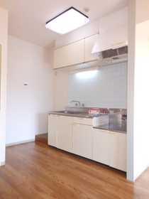 Living and room. A clean kitchen