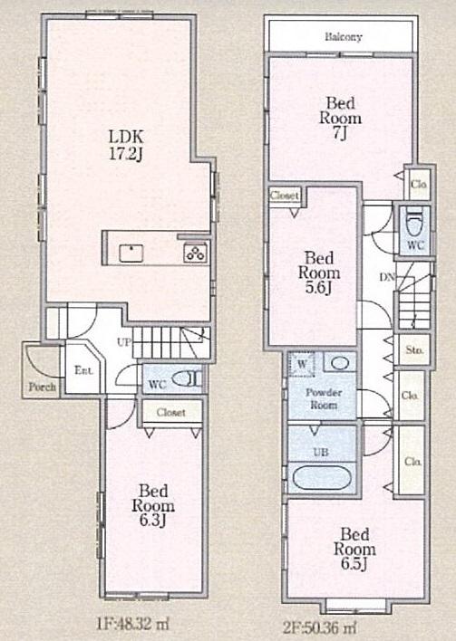 Floor plan. (5 Building), Price 41,800,000 yen, 4LDK, Land area 106.75 sq m , Building area 98.68 sq m