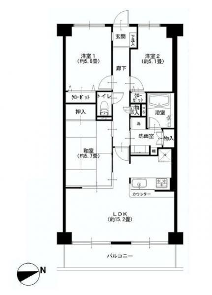 Floor plan. 3LDK, Price 37,900,000 yen, Footprint 70.2 sq m , Balcony area 8.4 sq m