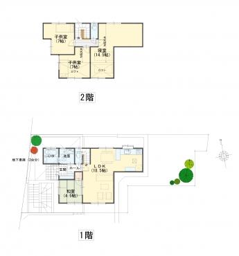 Floor plan. (1-5), Price 43,800,000 yen, 4LDK, Land area 139.25 sq m , Building area 107.66 sq m