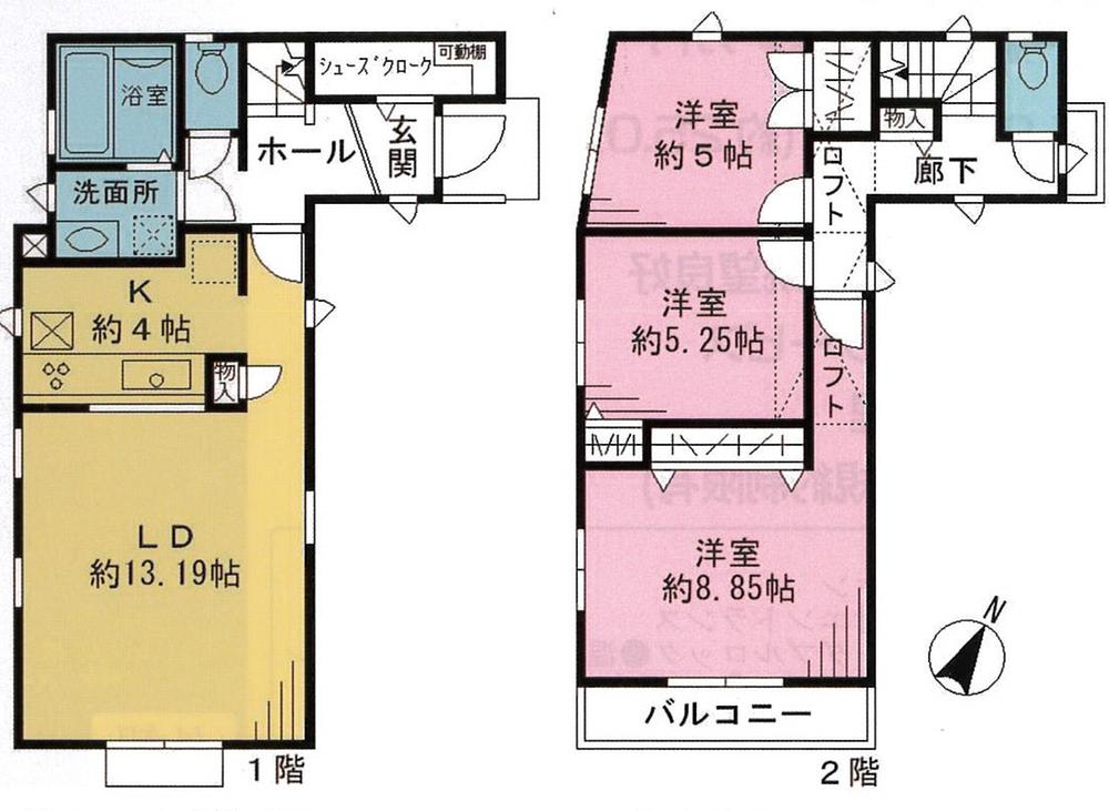 Floor plan. 38,800,000 yen, 3LDK, Land area 94.16 sq m , Building area 87.77 sq m