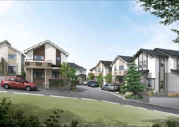 Rendering (appearance). Of Naruken construction "Forest Town Shibokuchi" all 21 buildings
