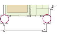 Building structure.  [Out frame construction method] By issuing the columns and beams on the balcony side and the outer corridor side, Out frame design to increase the effective area of ​​the room. Eliminating the extra bulge of the beam type, The layout of the furniture is also done smoothly.  ※ It depends on the type. (Out-frame conceptual diagram)