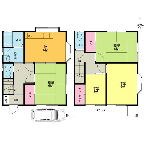 Floor plan. 24,800,000 yen, 3DK+S, Land area 66.13 sq m , Building area 69.56 sq m