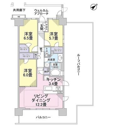 Floor plan. 48.10 roof balcony of sq m!