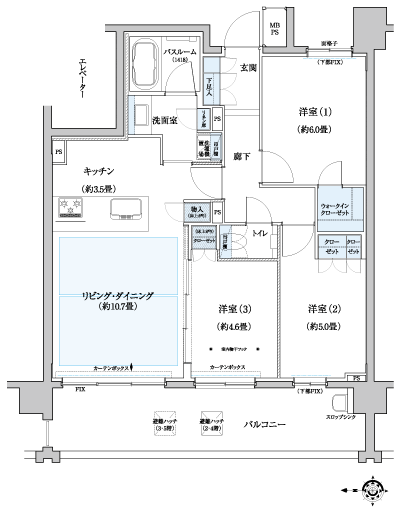 Floor: 3LDK + WIC, the occupied area: 67.86 sq m