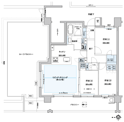 Floor: 3LDK + WIC, the occupied area: 72.78 sq m