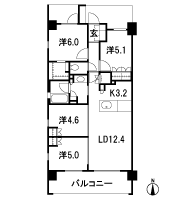Floor: 4LDK + WIC + MC, occupied area: 77.51 sq m