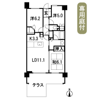Floor: 3LDK + WIC + MC, the area occupied: 70.2 sq m
