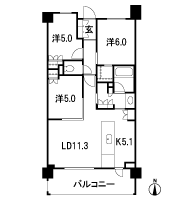 Floor: 3LDK + WIC, the occupied area: 70.13 sq m