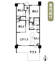 Floor: 3LDK + WIC, the occupied area: 70.13 sq m