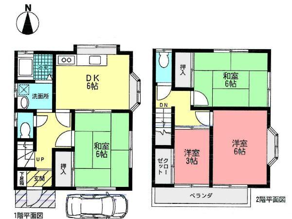 Floor plan. 24,800,000 yen, 3DK+S, Land area 66.13 sq m , Building area 69.56 sq m