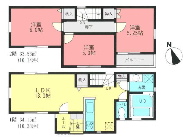 Floor plan. 29,800,000 yen, 3LDK, Land area 84.64 sq m , Building area 67.68 sq m