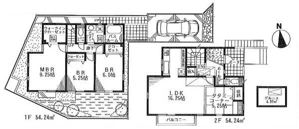 Floor plan. 61,800,000 yen, 4LDK, Land area 117.21 sq m , Building area 108.48 sq m