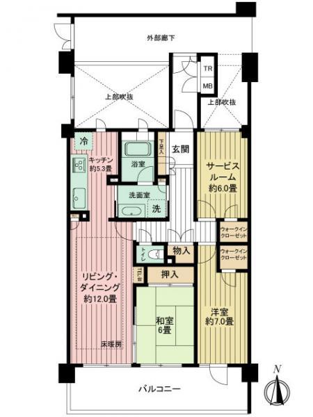 Floor plan. 2LDK+S, Price 41,800,000 yen, Occupied area 84.64 sq m , Balcony area 16.2 sq m