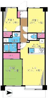 Floor plan. 3LDK, Price 24,800,000 yen, Occupied area 59.73 sq m , Balcony area 8.51 sq m site (November 2013) Shooting