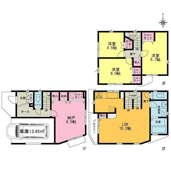 Floor plan. Building 3 ・ 5 Building was building completed.