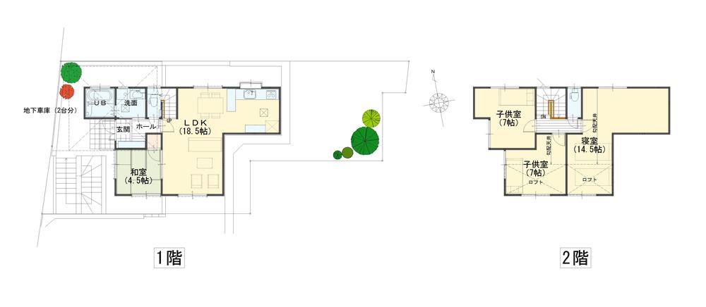 Floor plan. (1-5), Price 43,800,000 yen, 4LDK, Land area 154.79 sq m , Building area 107.66 sq m