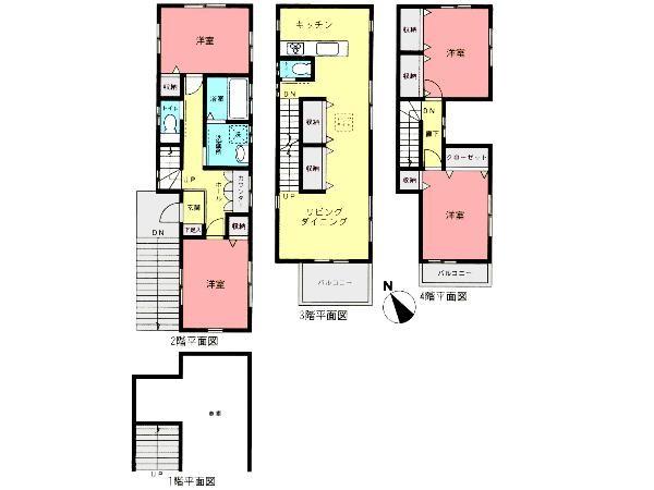 Floor plan. 36,800,000 yen, 4LDK, Land area 77.94 sq m , Building area 126.59 sq m