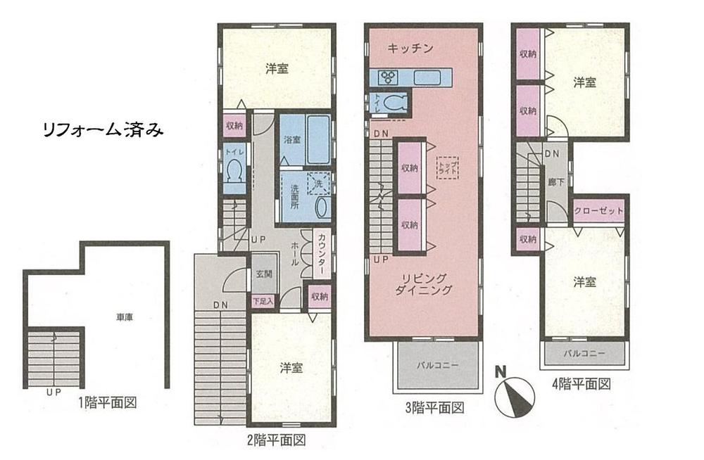 Floor plan. 37,800,000 yen, 4LDK, Land area 77.94 sq m , Building area 126.59 sq m