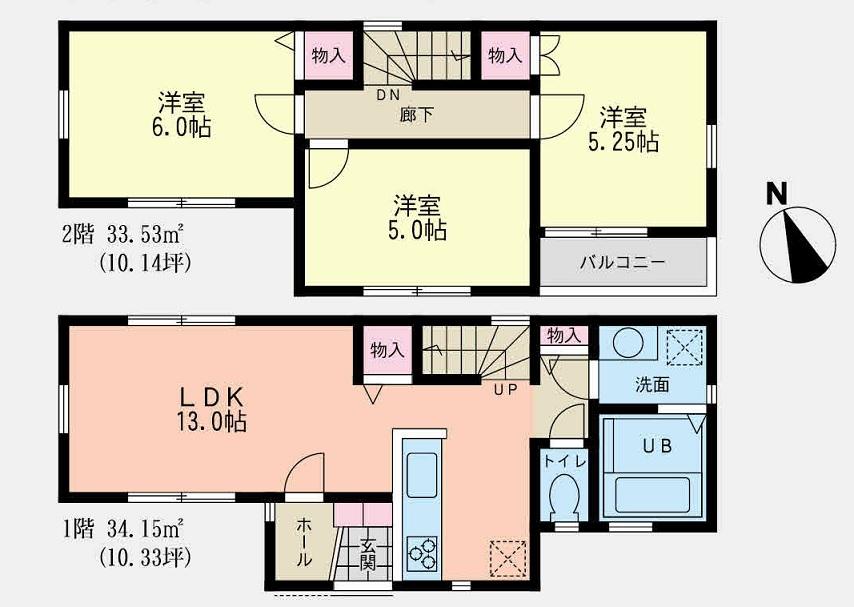 Floor plan. 29,800,000 yen, 3LDK, Land area 84.64 sq m , Building area 67.68 sq m
