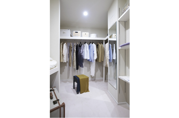 Like a walk-in closet, such as the costume room