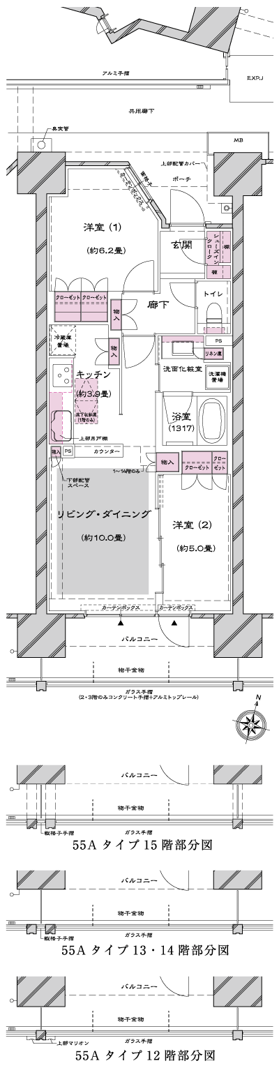 Floor: 2LDK + SIC, the occupied area: 58.17 sq m, Price: TBD