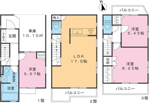 Floor plan. (11 Building), Price 42,500,000 yen, 3LDK, Land area 60.26 sq m , Building area 101.41 sq m