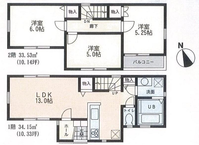 Floor plan. 29,800,000 yen, 3LDK, Land area 84.92 sq m , Building area 67.68 sq m