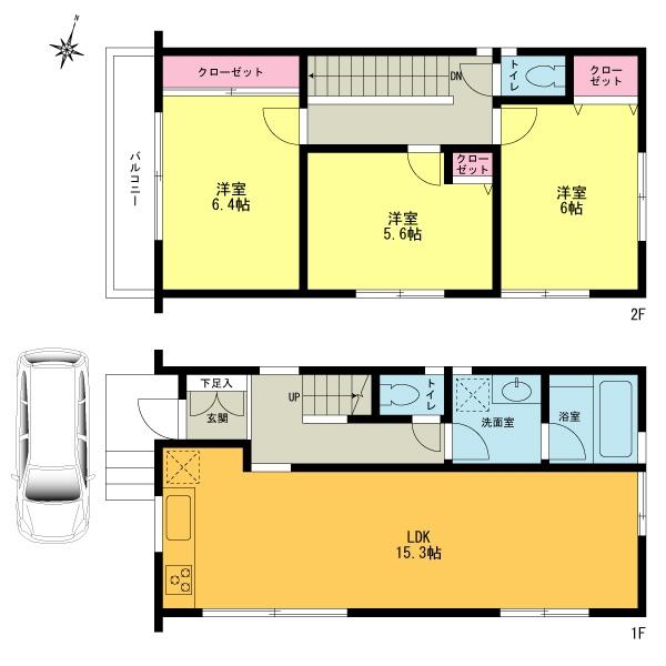 Floor plan. 41,800,000 yen, 3LDK, Land area 83.13 sq m , Building area 82.19 sq m
