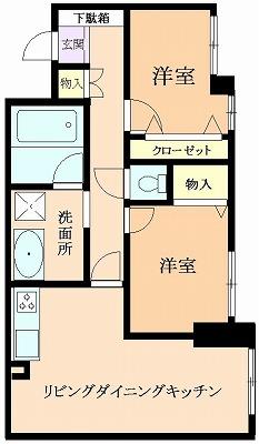 Floor plan. 2LDK, Price 19,800,000 yen, Occupied area 50.64 sq m