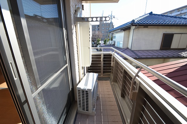 Balcony. Worry veranda with sunny laundry