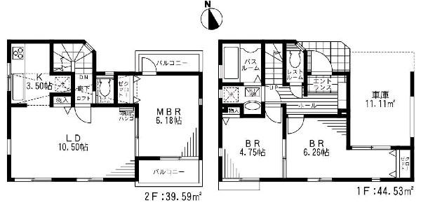 Floor plan. 39,800,000 yen, 3LDK, Land area 70.12 sq m , Two-story house of building area 84.12 sq m Zenshitsuminami direction