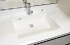 Bathing-wash room.  [Bowl-integrated countertop] Functional and stylish bowl-integrated countertop. (Same specifications)