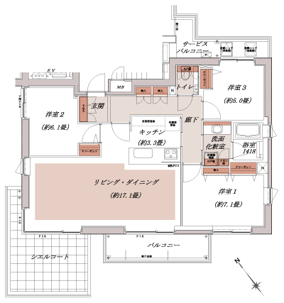 Floor: 3LDK, occupied area: 84.56 sq m, Price: TBD